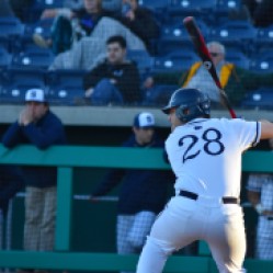 Penn State sophomore Willie Burger lined up at home plate at Medlar Field at Lubrano Park on March 29, 2017 during the game against Cornell University. The Nittany Lions defeated Cornell 8-2.